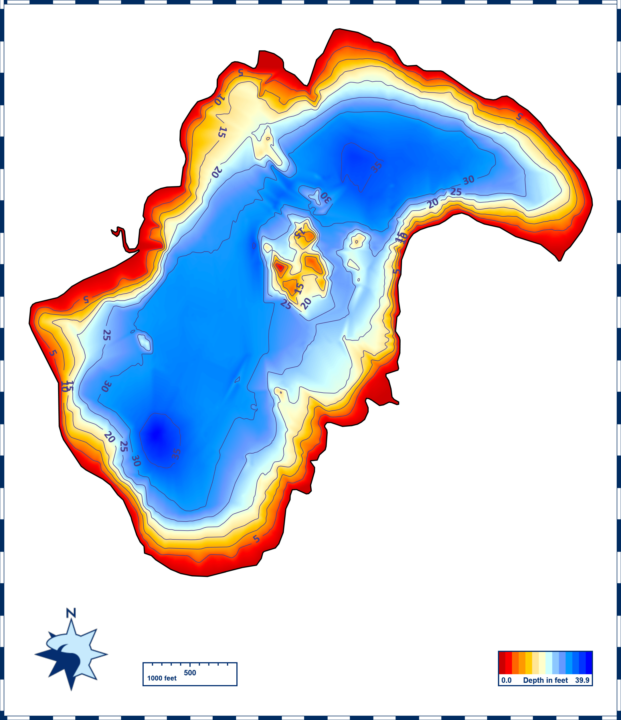 Newfound Lake Depth Map